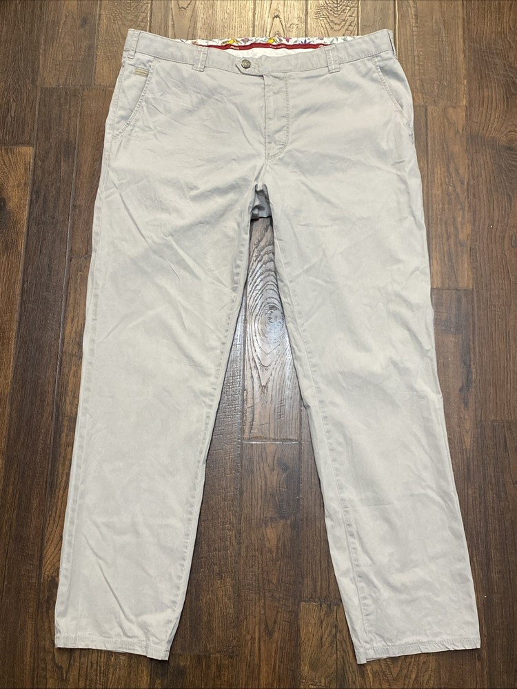 Meyer Bonn Chino Modern Comfort Trousers Straight Leg Flat Front Men Size: 38x32