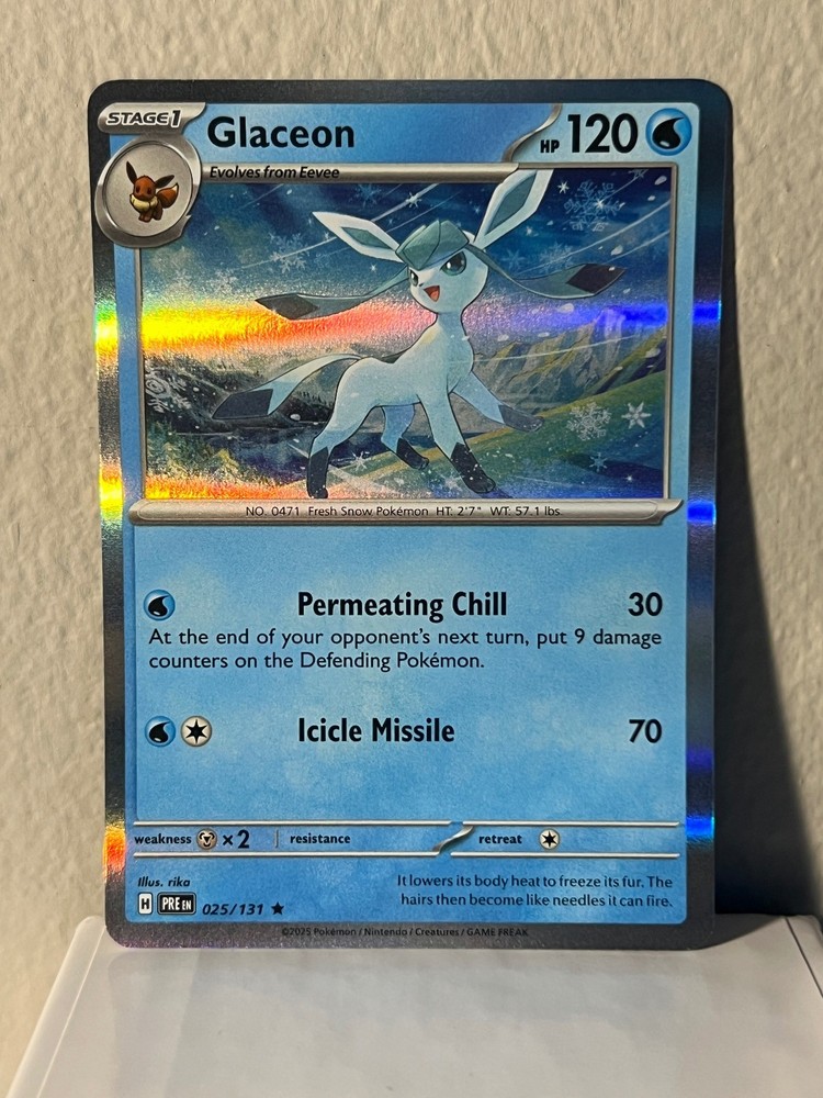 Glaceon 025/131 Holo Rare Prismatic Evolutions Pokemon Near Mint