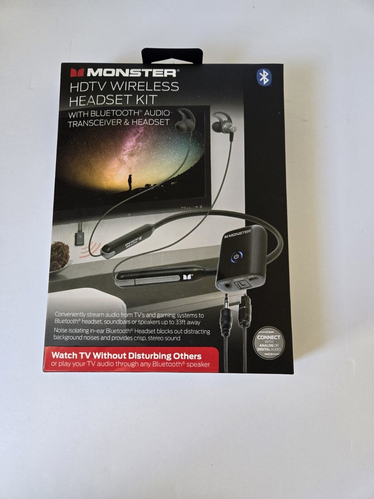 Monster HDTV WIRELESS HEADSET KIT: BLUETOOTH AUDIO TRANSCEIVER & HEADSET GameTV