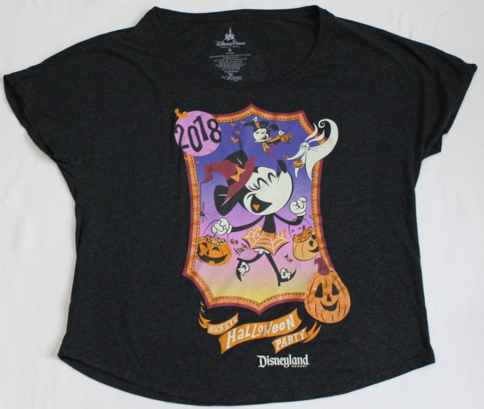 Disneyland Park 2018 Mickey's Halloween Party Women's T-Shirt Size XL Black
