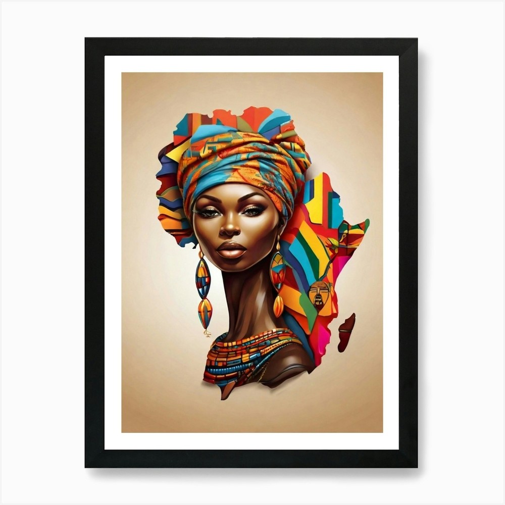 African Woman Art Print Framed Wall Art Poster Canvas Print Picture