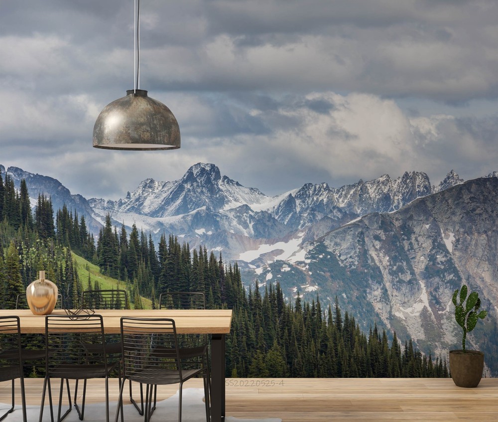 3D Mountains Forest Sky Landscape Wall Murals Wallpaper Murals Wall Sticker