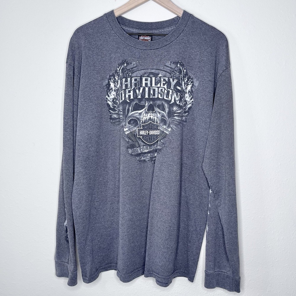 Harley Davidson Tripps Amarillo Texas 2004 Long Sleeve Shirt Mens Sz Large Black