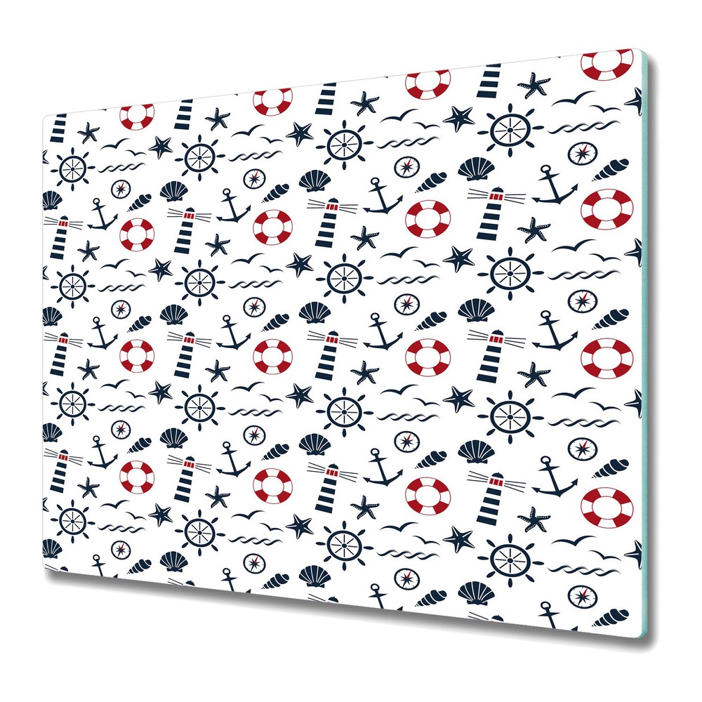 Glass Worktop Saver Kitchen Marine Anchors Simple Minimalistic 60x52