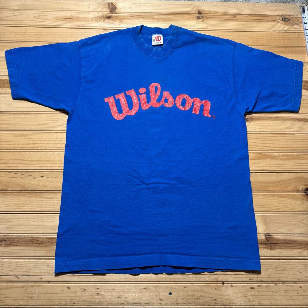 Vintage 90s Wilson Spellout Script Logo Sportswear Athletics Graphic T-Shirt XL