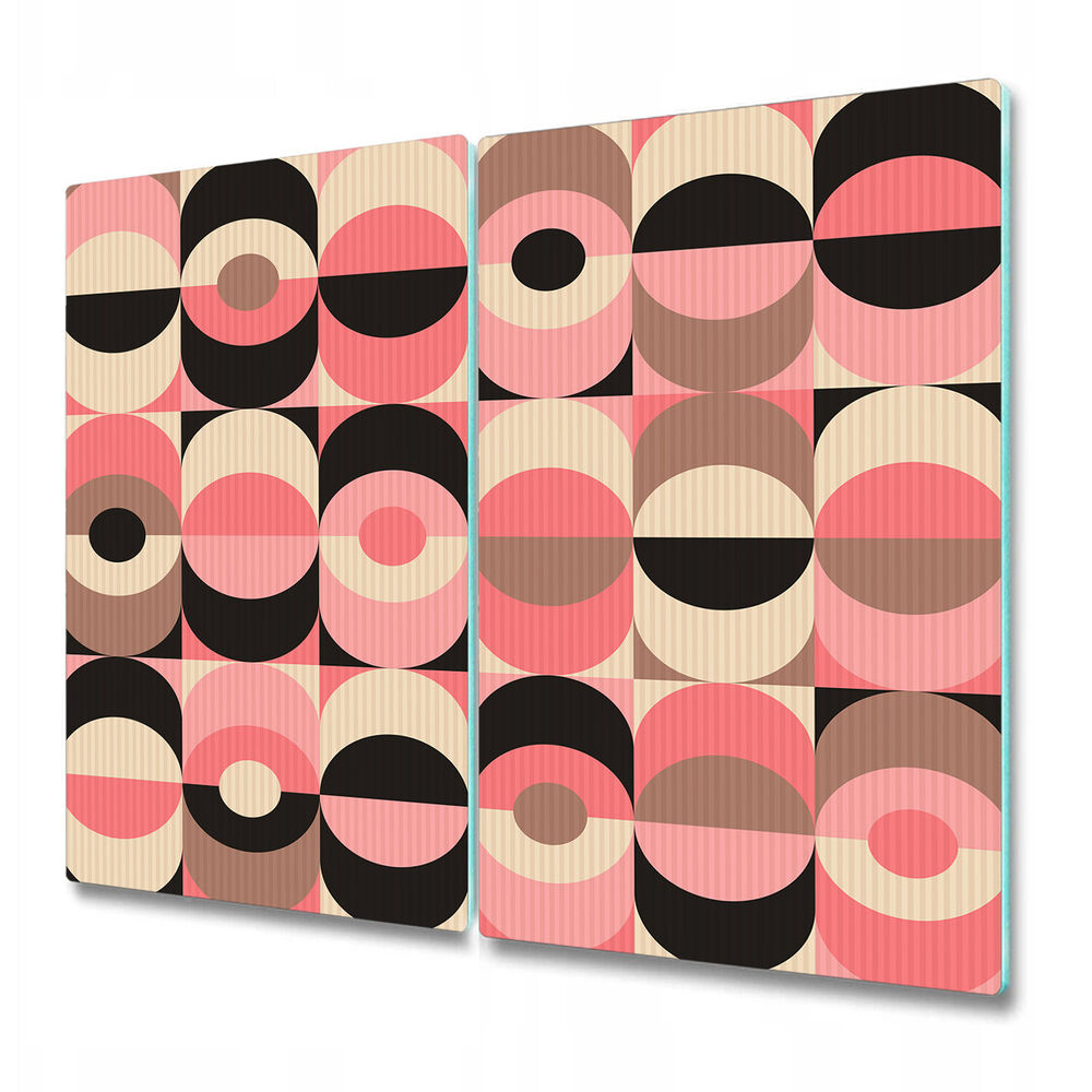 Glass Chopping Cutting Board Muster vintage geometric pink and black 2x30x52