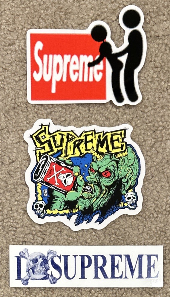 LOT of 3 Supreme Stickers Blowout Love Skull FREE SHIPPING!
