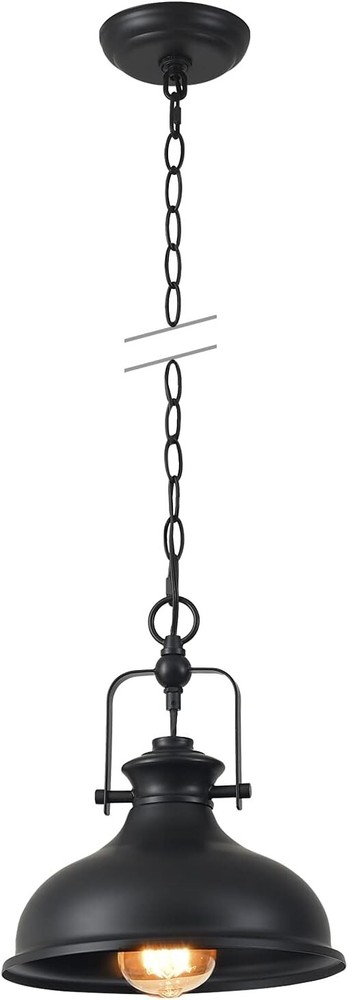 50.5'' Adjustable Dome Pendant Light with Polished Black Finish for Dining Room