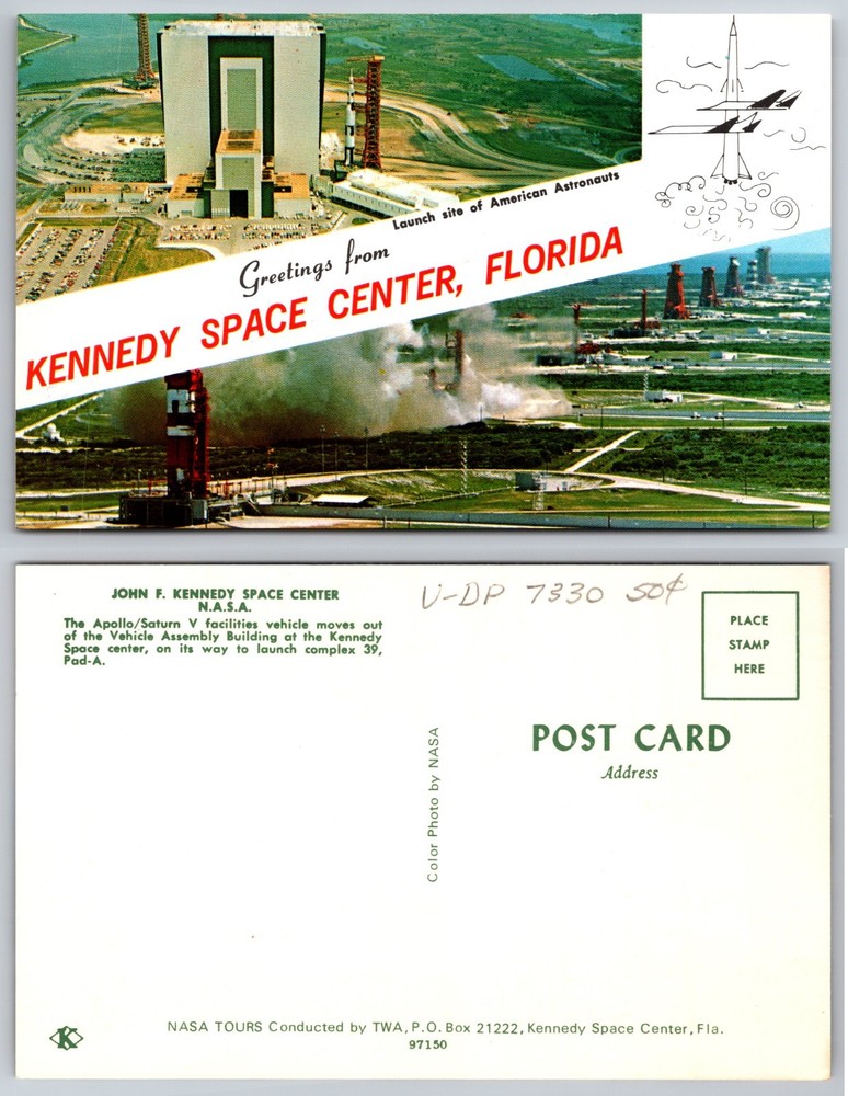 Kennedy Space Center Florida Rocket Launch Postcard