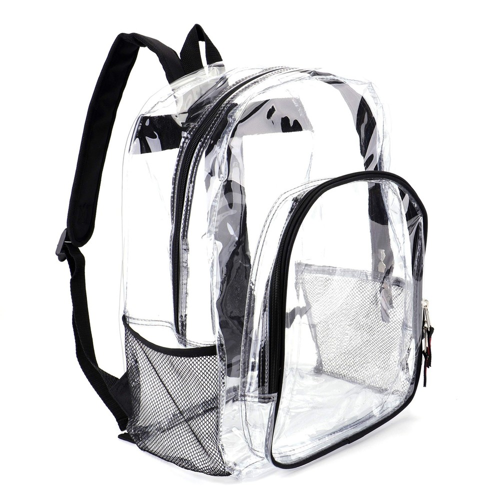 Heavy Duty Clear Backpack for School - Transparent See Through Bookbag