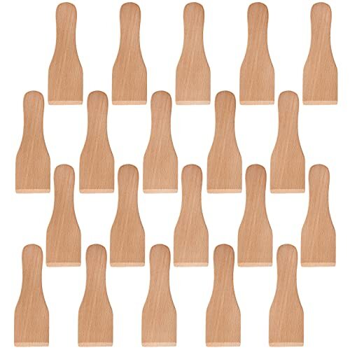 20 Pack Wooden Raclette Spatula for Non-stick Pans, 5 Inch Mini Spatula