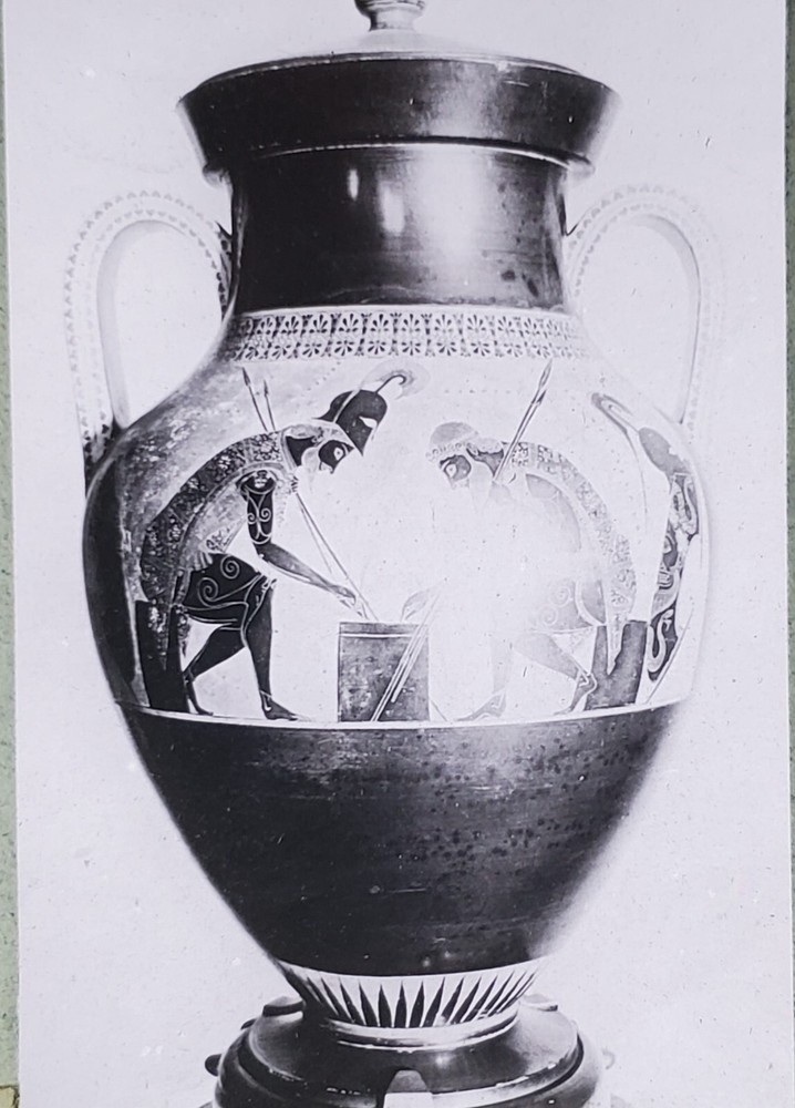 Achilles And Aias Playing Dice, Greek Pottery, Magic Lantern Glass Slide-image