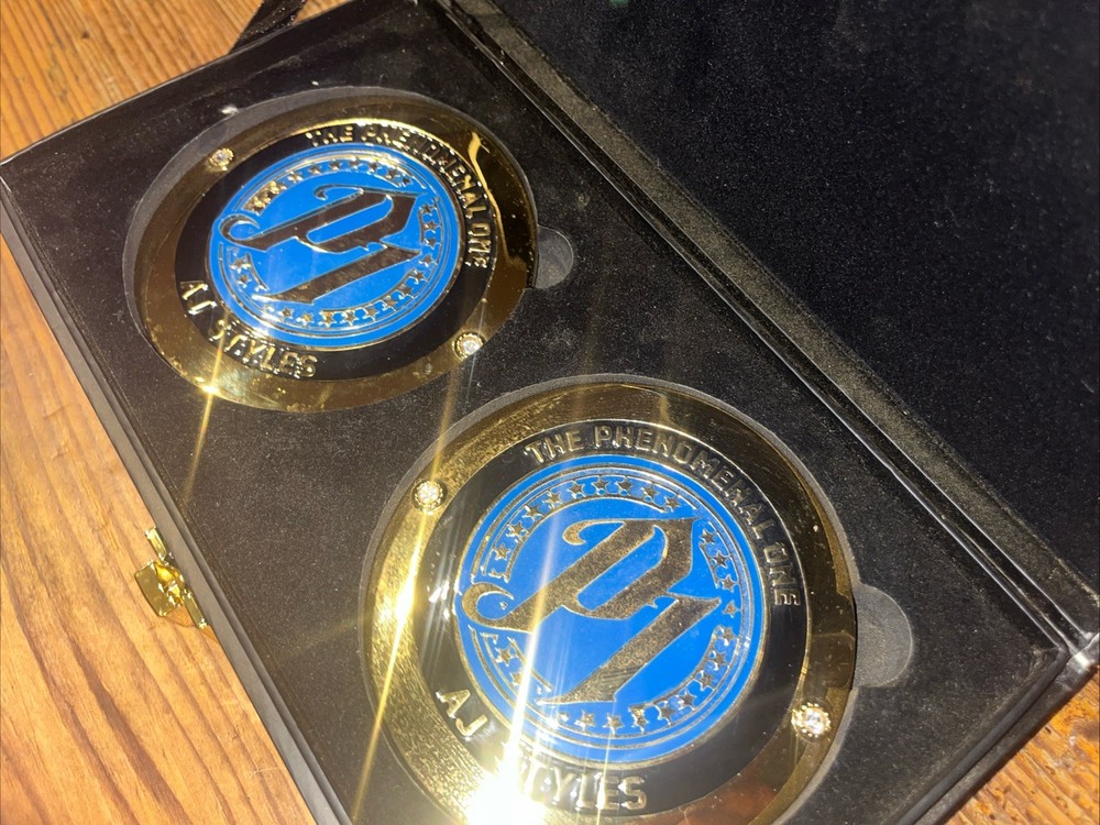 WWE AJ Styles  The Phenomenal 1  Wrestling Belt Side Plates - READ