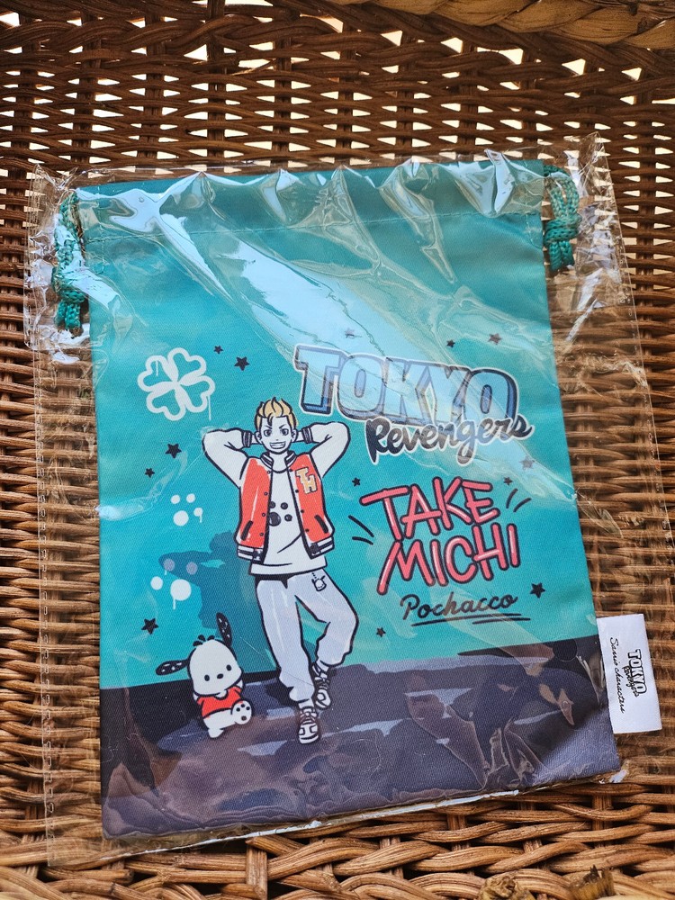 NEW Tokyo Revengers x Sanrio Takemichi Pochacco Drawstring bag