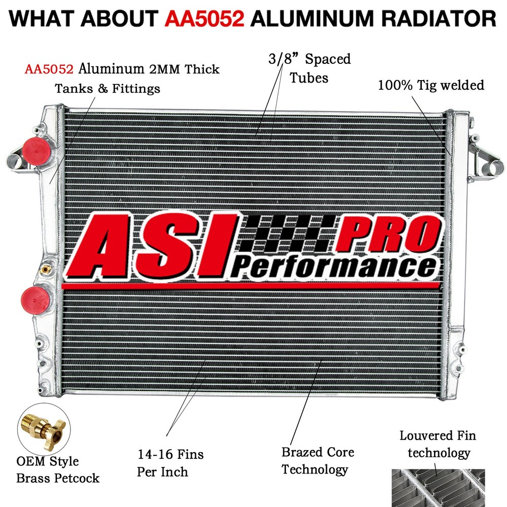 2 Core Radiator Fits Maserati GranCabrio Quattroporte GranTurismo 4.7L V8