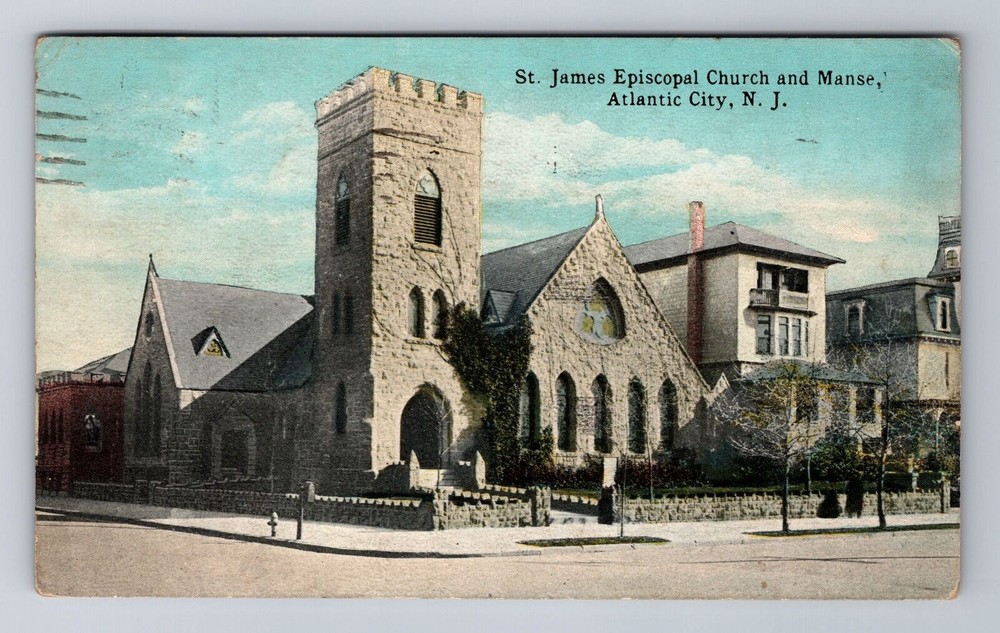 Atlantic City NJ-New Jersey, St James Episcopal Church, c1919 Vintage Postcard