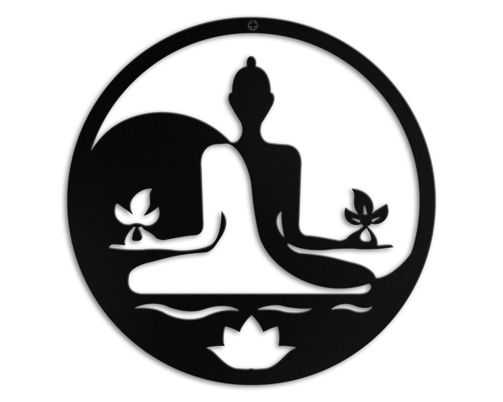Metal Zen Wall Decor Iron Buddha Wall Art Zen Lotus Spiritual Meditation Deco...