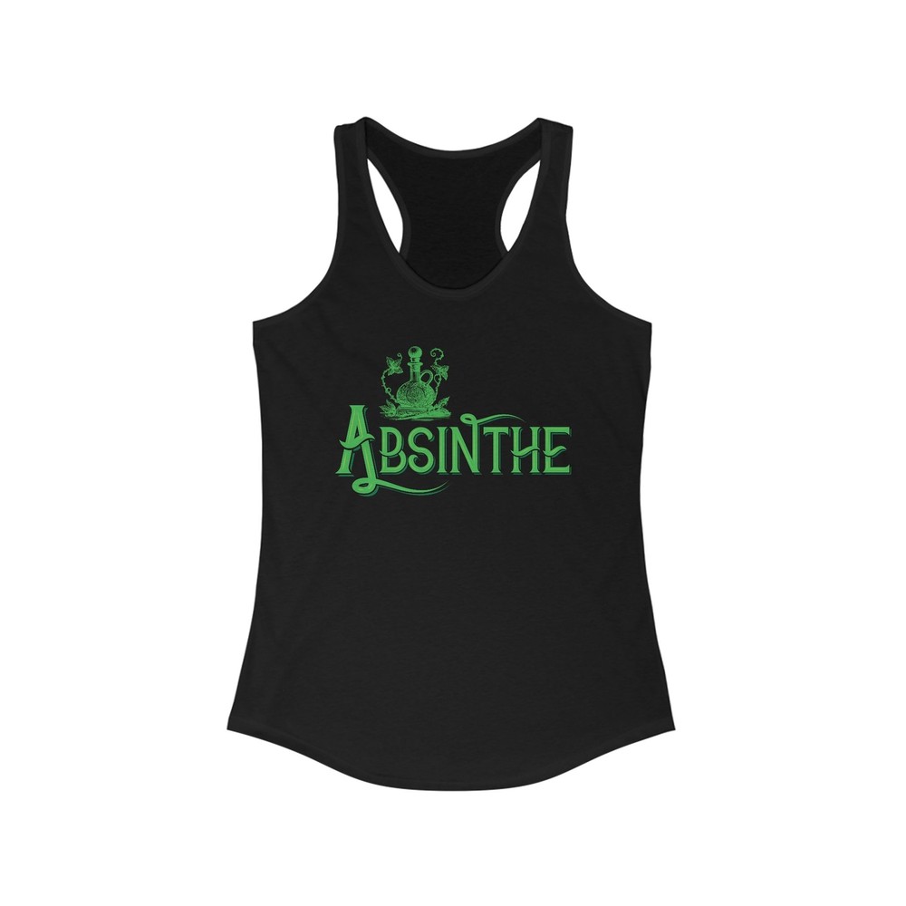 Gothic Absinthe Women's Ideal Racerback Tank, Goth Victorian, Art Nouveau-image