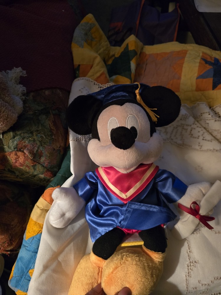 Disney Mickey Mouse Graduation Plush 14in in Cap & Gown