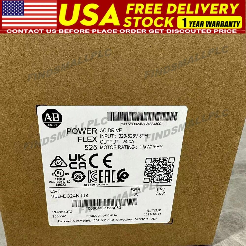 NEW 25B-D024N114 AB PowerFlex 525 AC Drive Fast Shipping 25BD024N114 US Free Tax