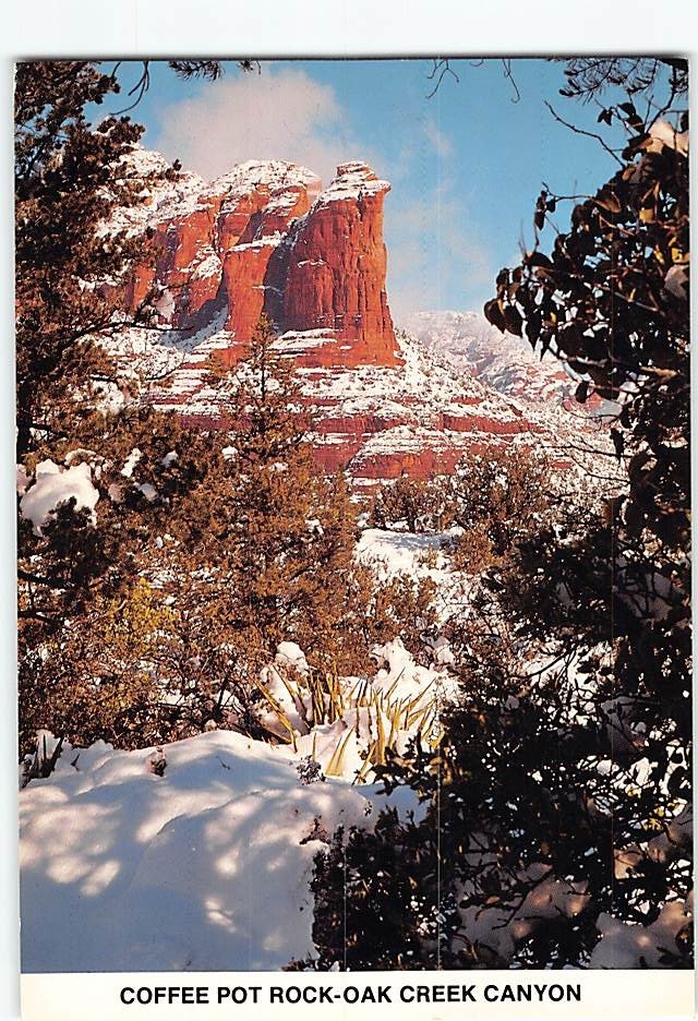 Postcard Coffee Pot Rock Oak Creek Canyon Arizona USA