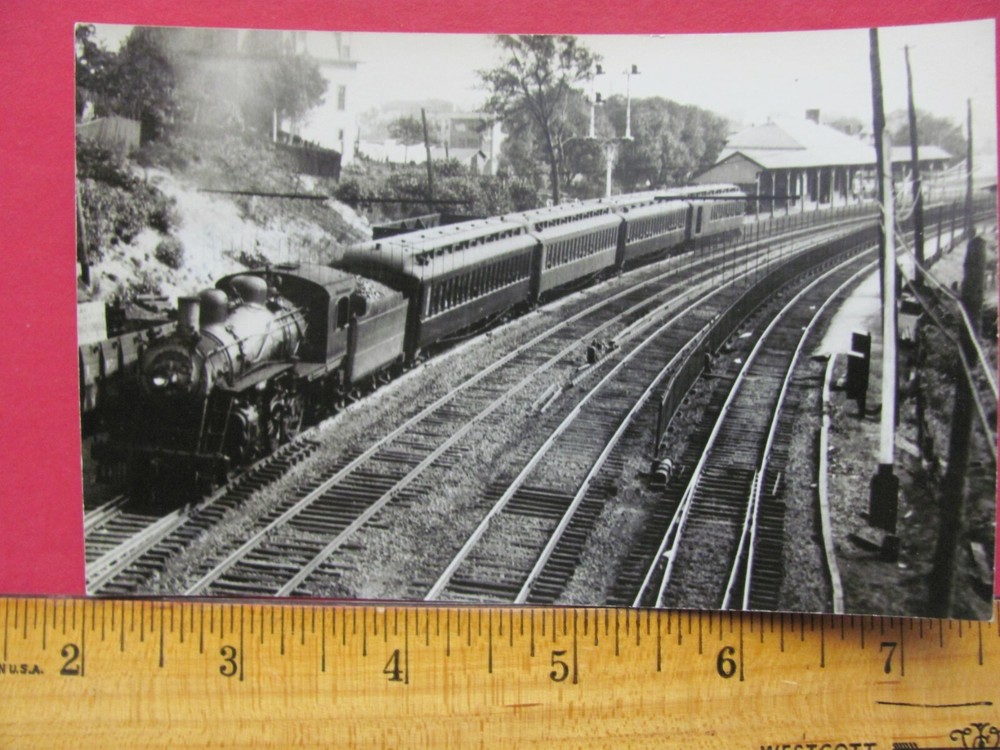 Nynh&H Railroad Depot & Train Atlantic Massachusetts Rppc Postcard Photo