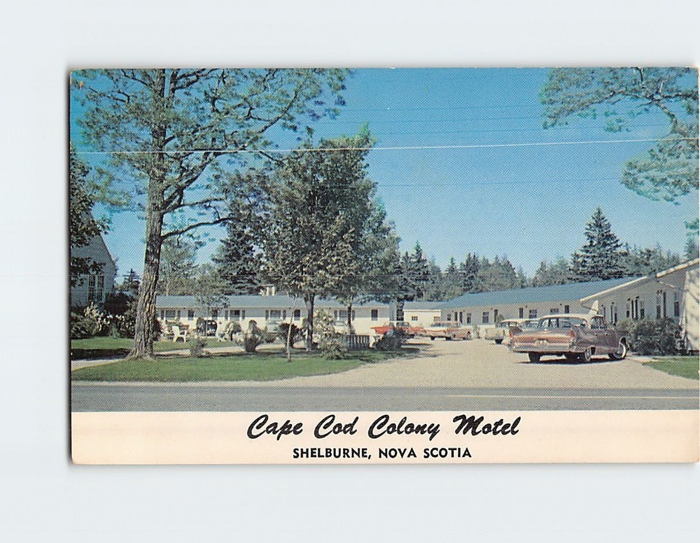 Postcard Cape Cod Colony Motel Shelburne Nova Scotia Canada