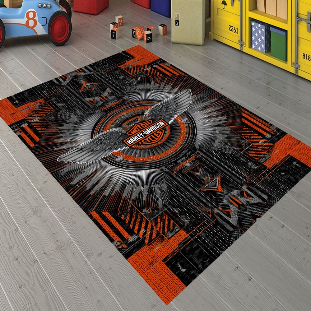 Harley Rug, Harley Rugs, Harley Hall Carpet,Harley Themed  Rug,Harley Design Rug