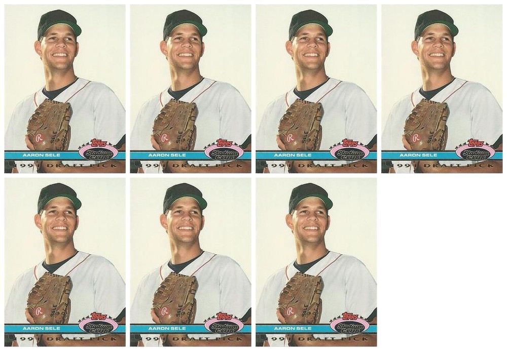 (7) 1992 Stadium Club Dome Baseball #168 Aaron Sele RC Boston Red Sox Card Lot