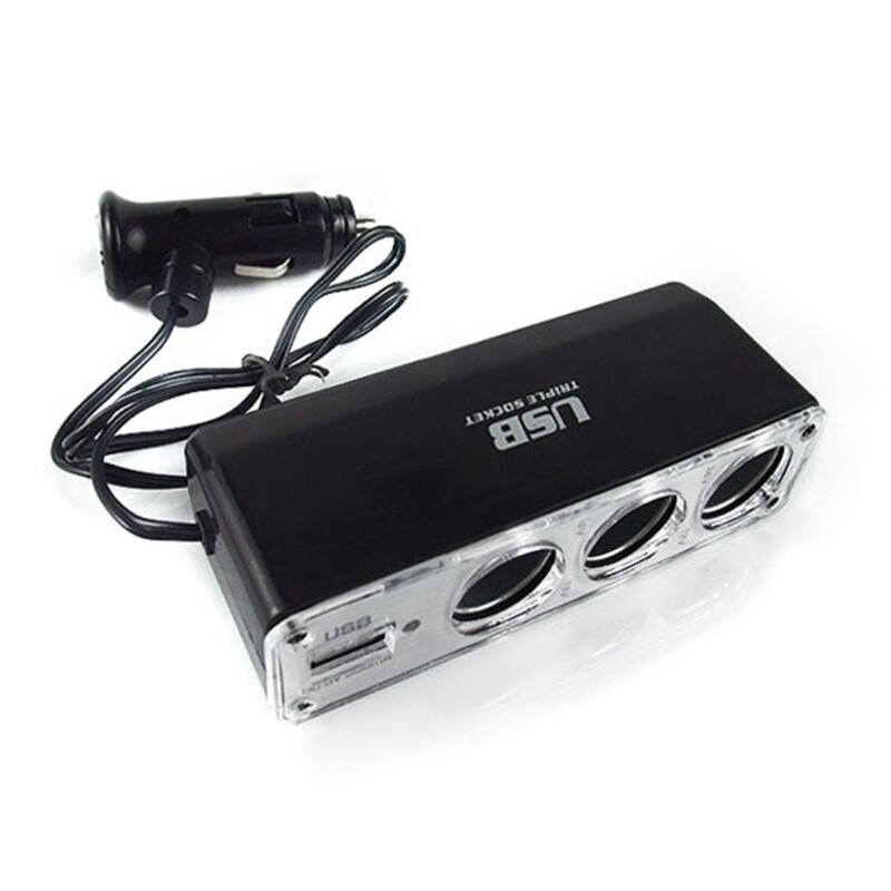 3-Port USB Car Charger Adapter for Multiple Devices
