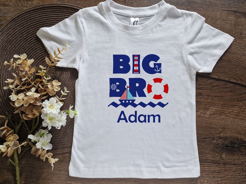 Big brother gift Nautical theme big bro announcement shirt Toddler tee