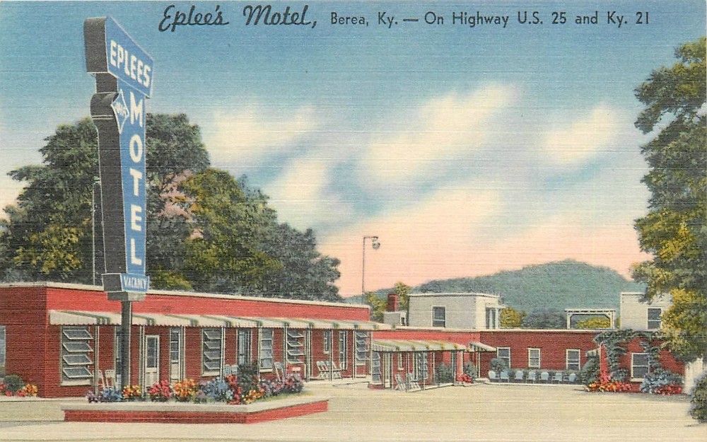1940s Berea Kentucky Eplee's Motel occupation Tichnor Postcard 26-4046