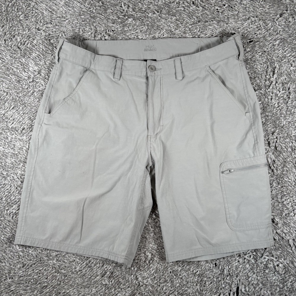 HUK Next Level Cargo Shorts Men’s Size XXL Gray Utility Fishing Summer Beach