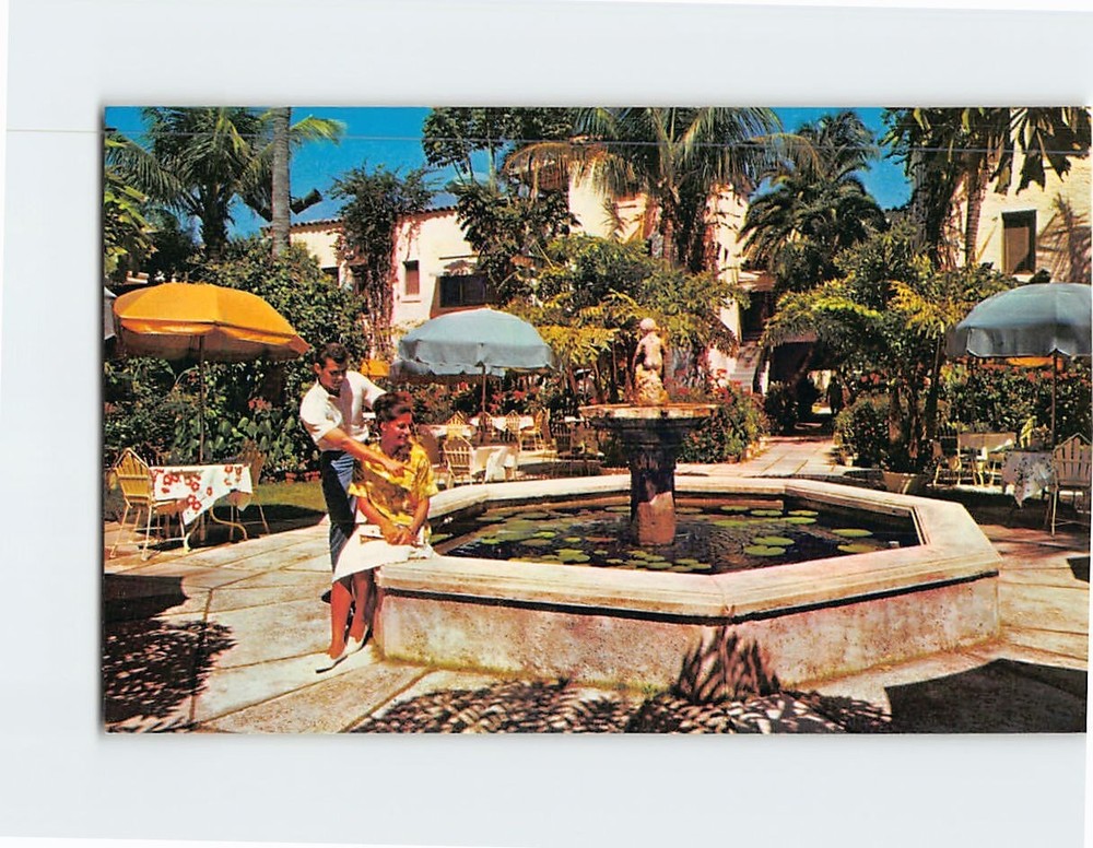Postcard Fountain in the South Patio Brazilian Court Hotel Palm Beach FL USA