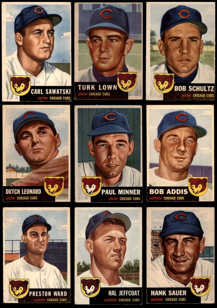 1953 Topps Chicago Cubs Team Set 3.5 - VG+ 7217261