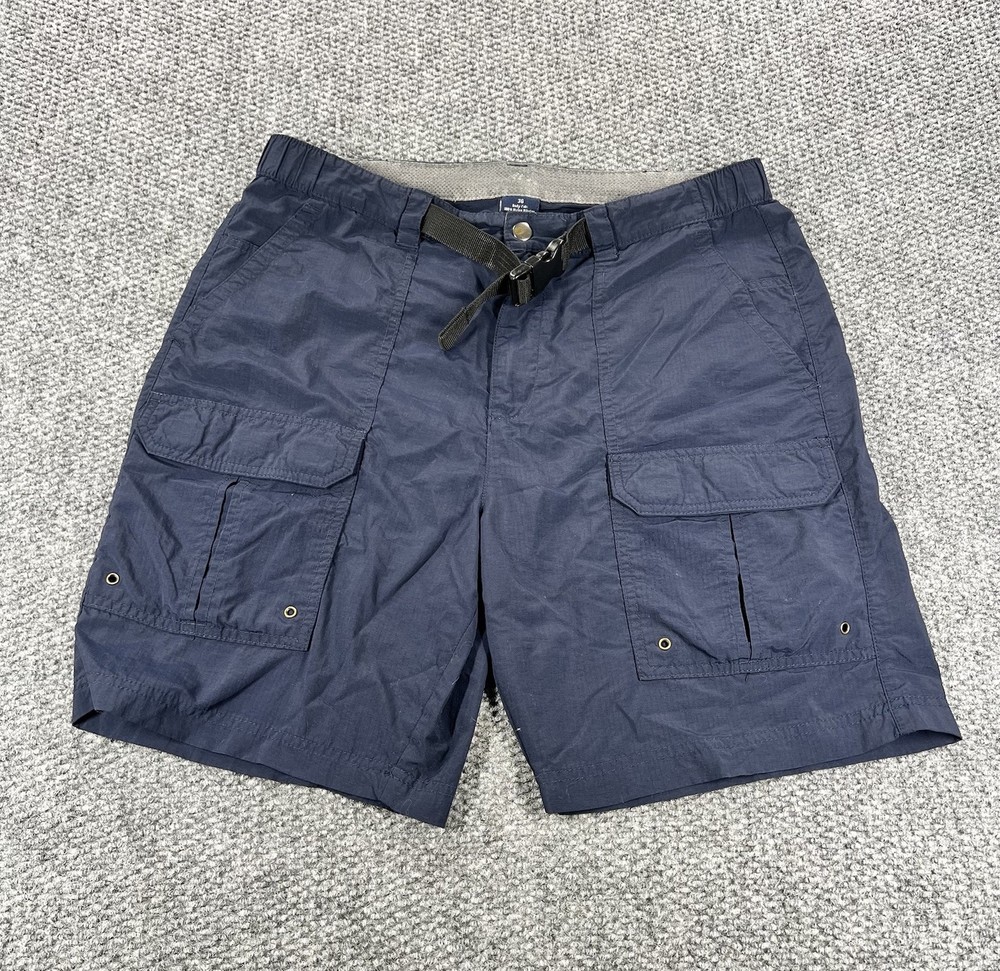 Croft & Barrow Cargo Shorts Mens 36 Navy Blue Nylon Belted Hiking Fishing