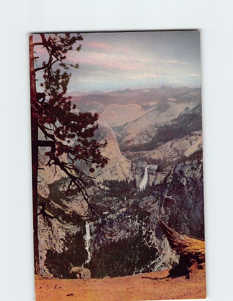 Postcard Vernal & Nevada Falls Yosemite National Park California USA