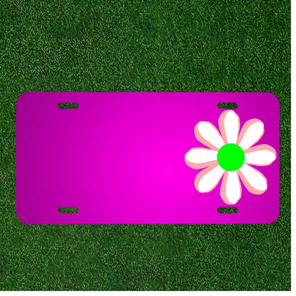 Custom Personalized Car License Plate With Add Names To Flower Bloom Pink