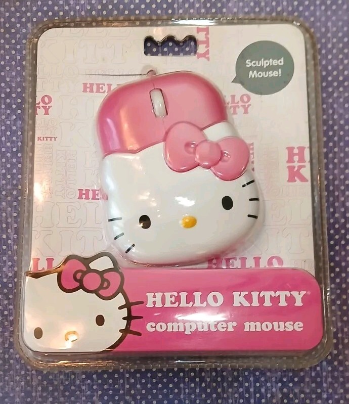 NEW Hello Kitty Wired Sculpted Mouse by Sanrio Sakar Model 81809 SEALED