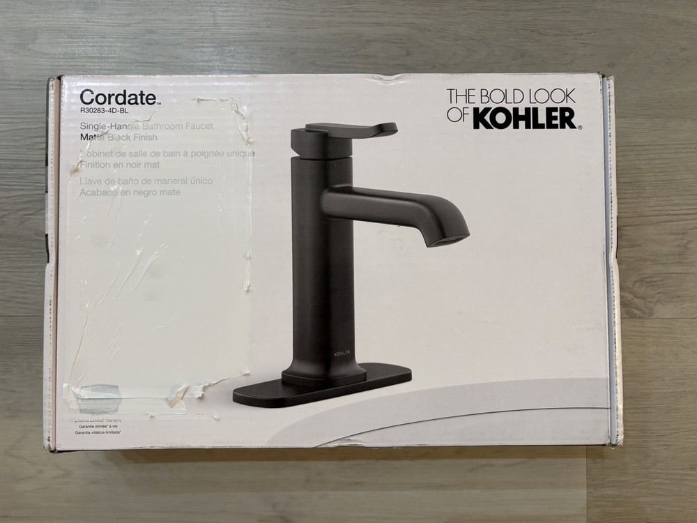 Kohler Cordate R30283-4D-BL Bathroom Faucet Matte Black Single Handle NEW
