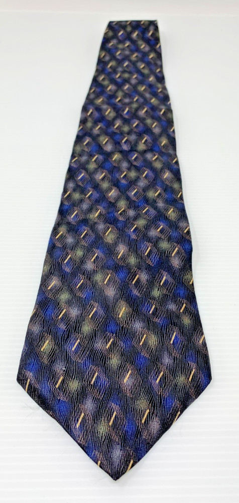Bill Blass Black Label Abstract Multicolor 100% Silk Tie