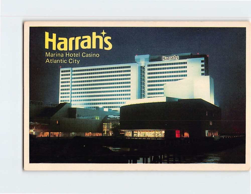 Postcard Harrah's Marina Hotel Casino Atlantic City NJ USA