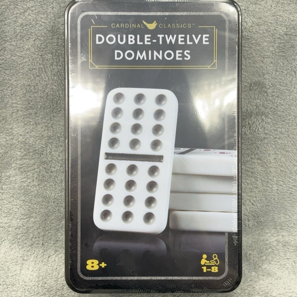 Cardinal Classics Dominoes Double 12 Set Storage Tin Family Board Tile Game