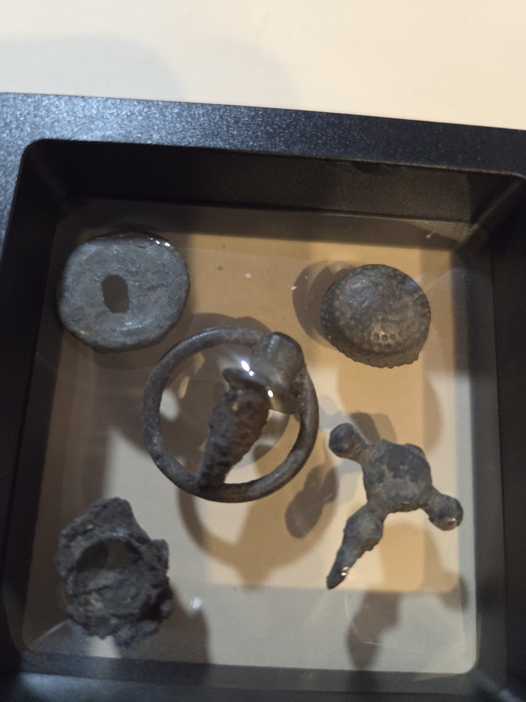 Lot Of 5~ Ancient Bronze ~ Viking/ Roman/ Medieval~ In Floating Display