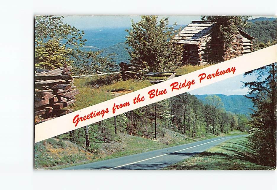 Postcard Blue Ridge Parkway Scenic Highway Shenandoah North Carolina Virginia NC