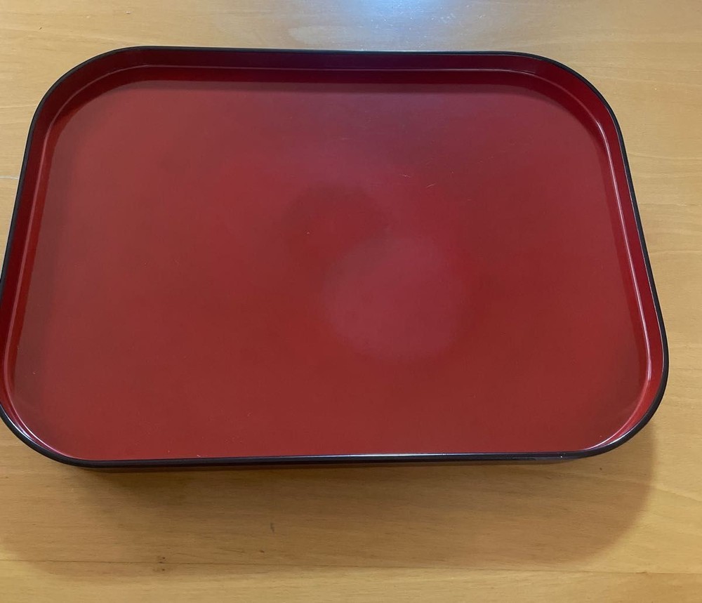 Japanese-style Tray Traditional Craft Rectangular Tray Red & Black Serving Tray