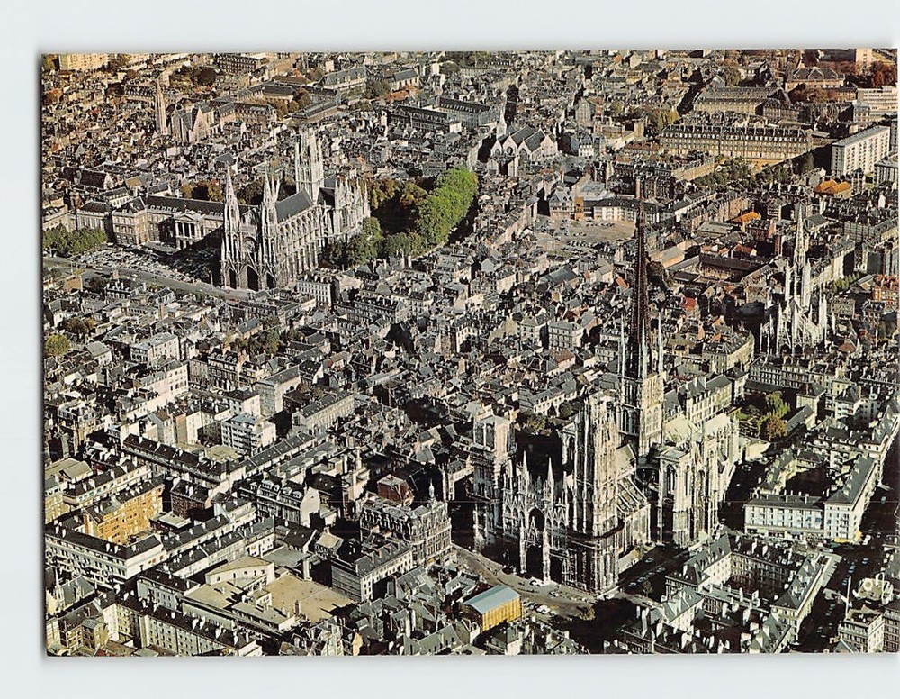 Postcard Aerial View Rouen France