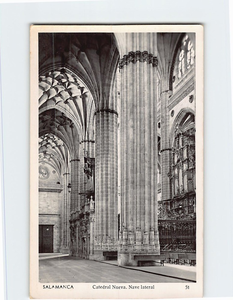Postcard Catedral Nueva Nave lateral Salamanca Spain