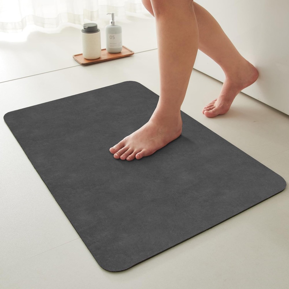 Non-Slip Quick-Dry Washable Thin Absorbent Bath Mat for Bathroom