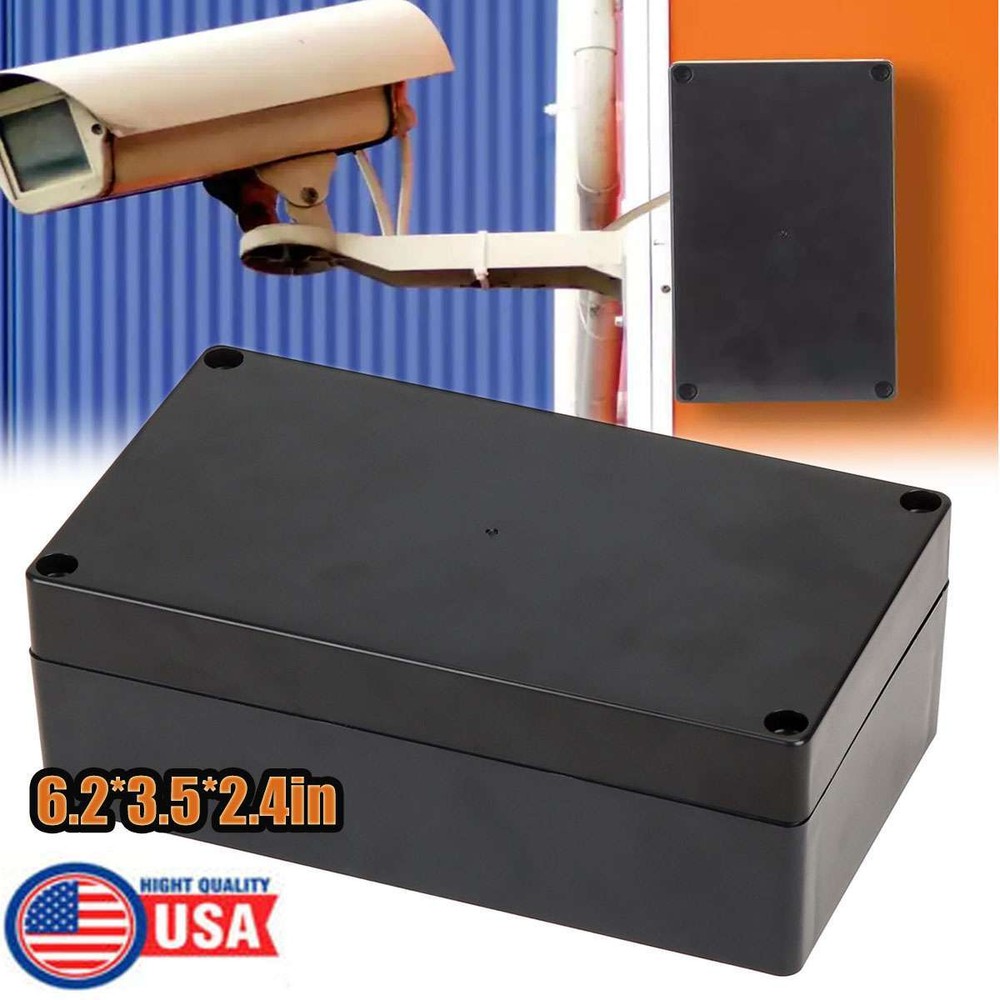 Waterproof Plastic Project Box ABS IP65 Electrical Junction Box Enclosure Black-image